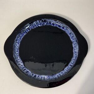 VTG Large Blue Mountain Pottery Cobalt Blue Granite Platter Underplate